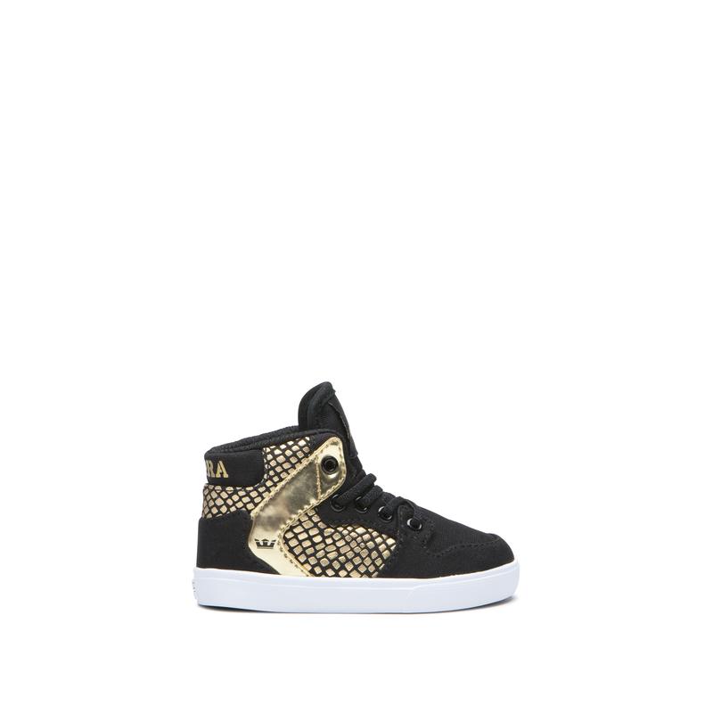 Zapatillas Altas Supra Argentina Niños - VAIDER Negras / Doradas (VKYLR-9817)